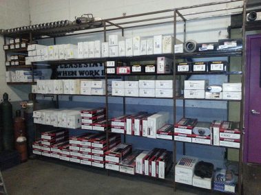 Records and files on shelves