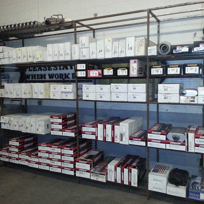 Records and files on shelves