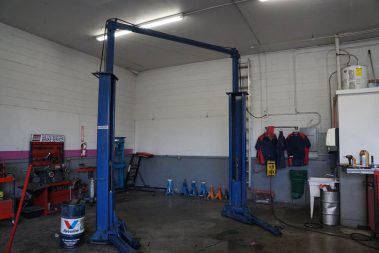 Inside The Muffler Shop's garage